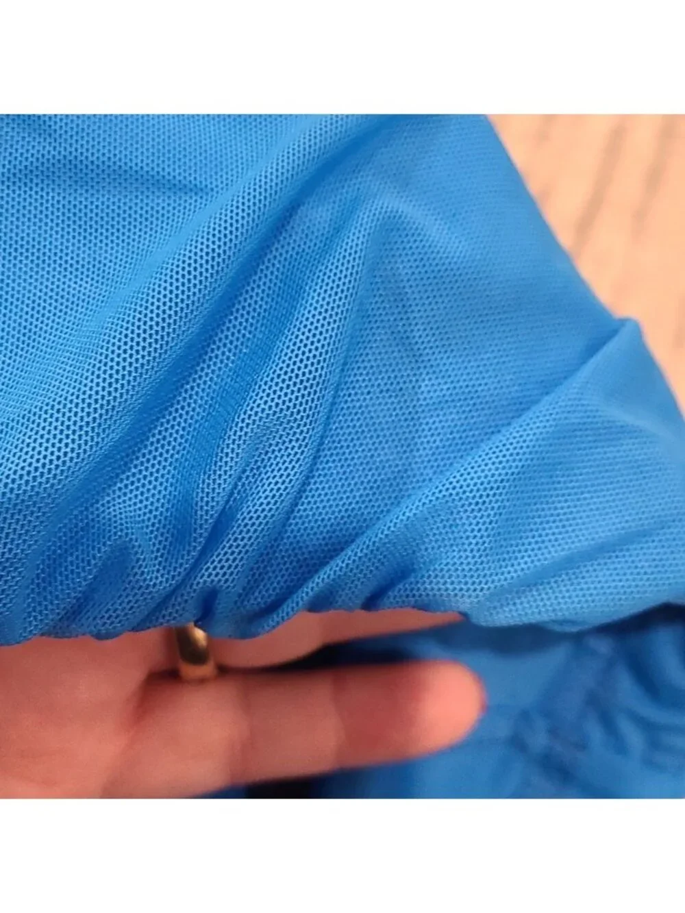 Stella mccartney Adidas blue nylon short sleeve with mesh overlay
